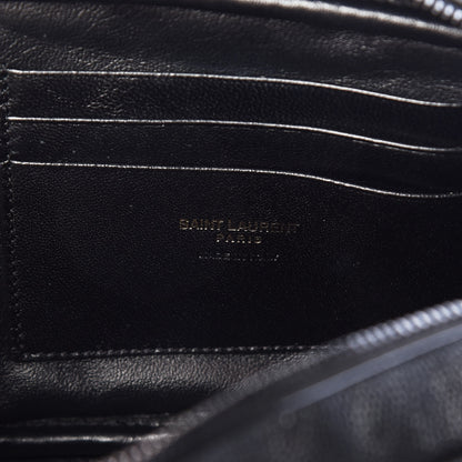 Saint Laurent Grain De Poudre Matelasse Monogram Mini Lou Camera Bag Black 8 of 10