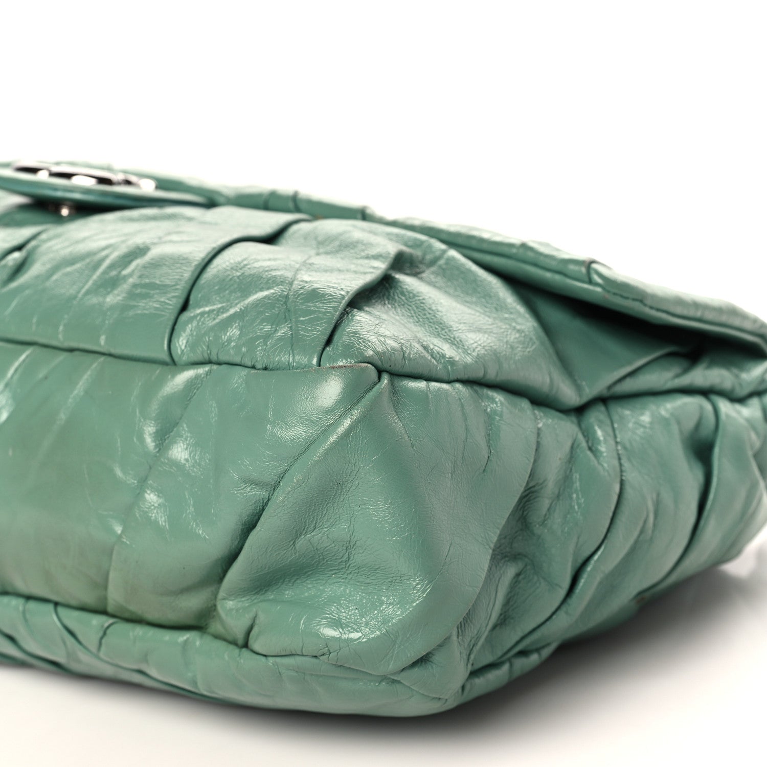 Chanel Glazed Calfskin Twisted Maxi Flap Green 8 of 10