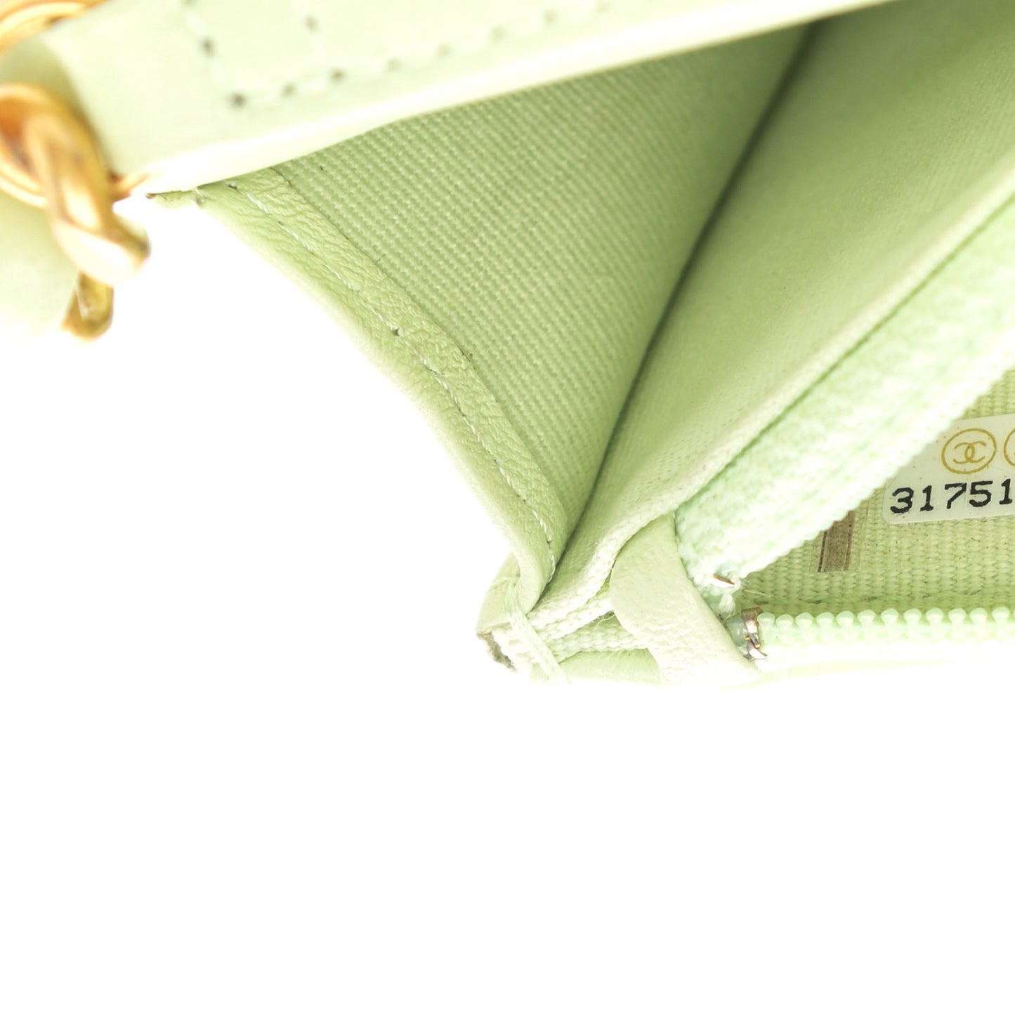 Lambskin Quilted Chanel 19 Clutch With Chain Light Green