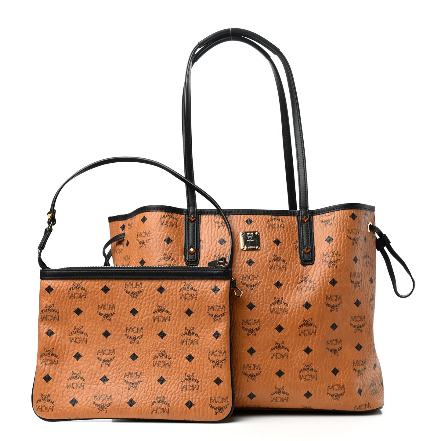 Visetos Medium Project Reversible Shopper Tote Cognac