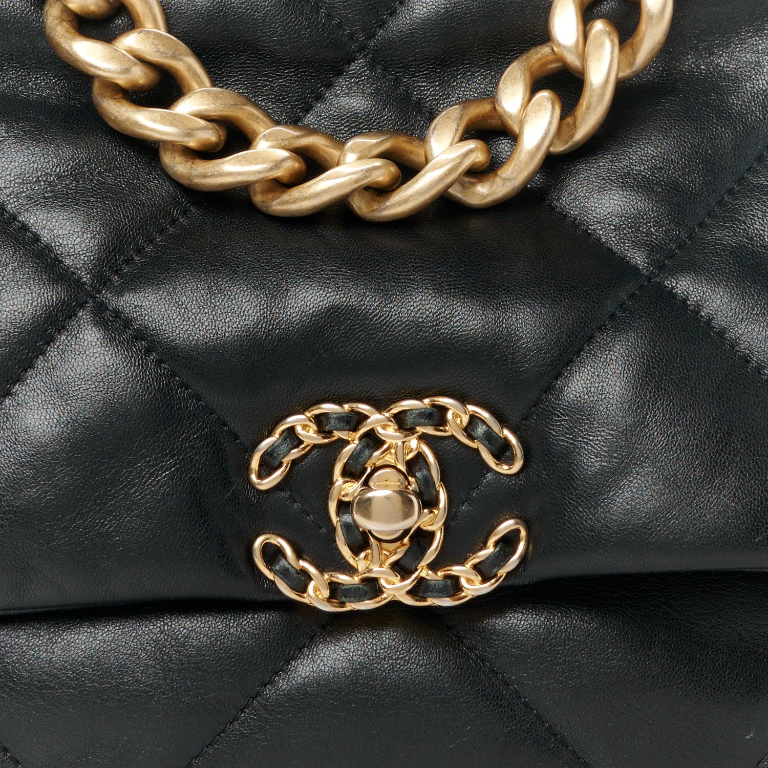 Chanel Lambskin Quilted Large Chanel 19 Flap Black 8 of 11