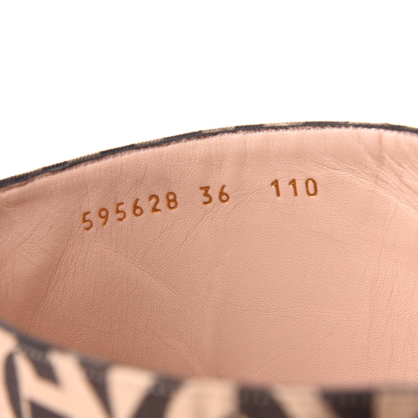 Fabric G Rhombus Print Platform Boots 36 Beige Cocoa