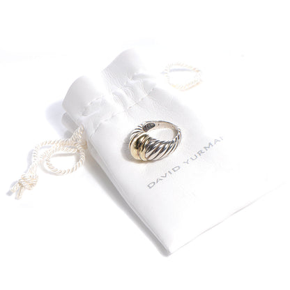 David Yurman Sterling Silver 14K Yellow Gold Cable Station Ring 47 4 5 of 5