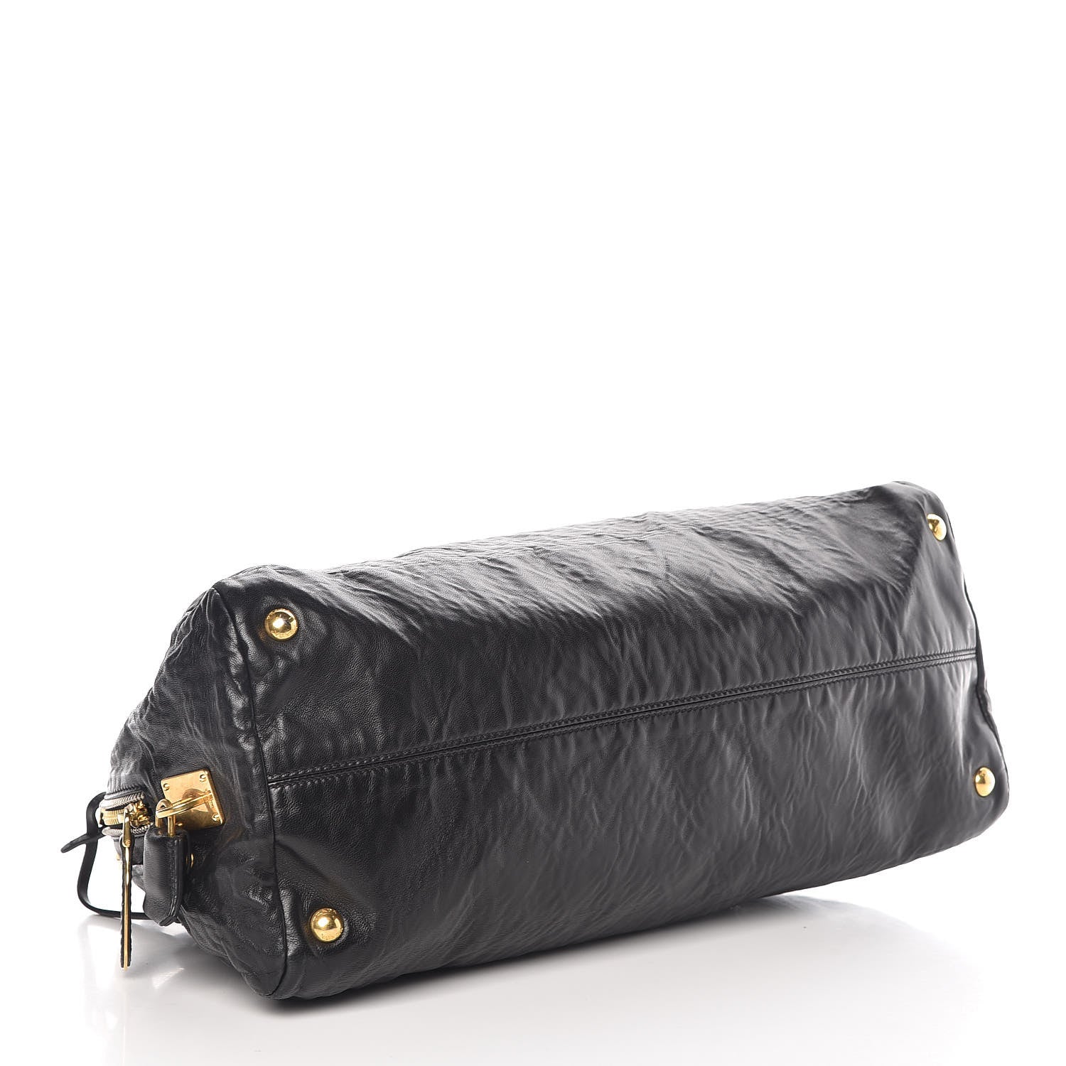 Prada Nappa Antique Shoulder Bag Black 4 of 9