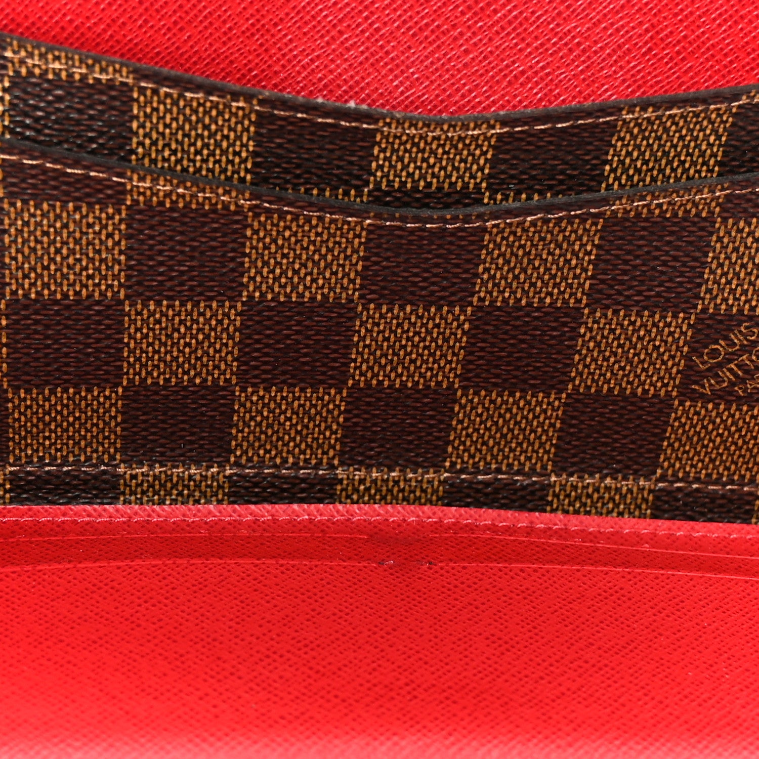 Louis Vuitton Damier Ebene Josephine Wallet Red 8 of 14