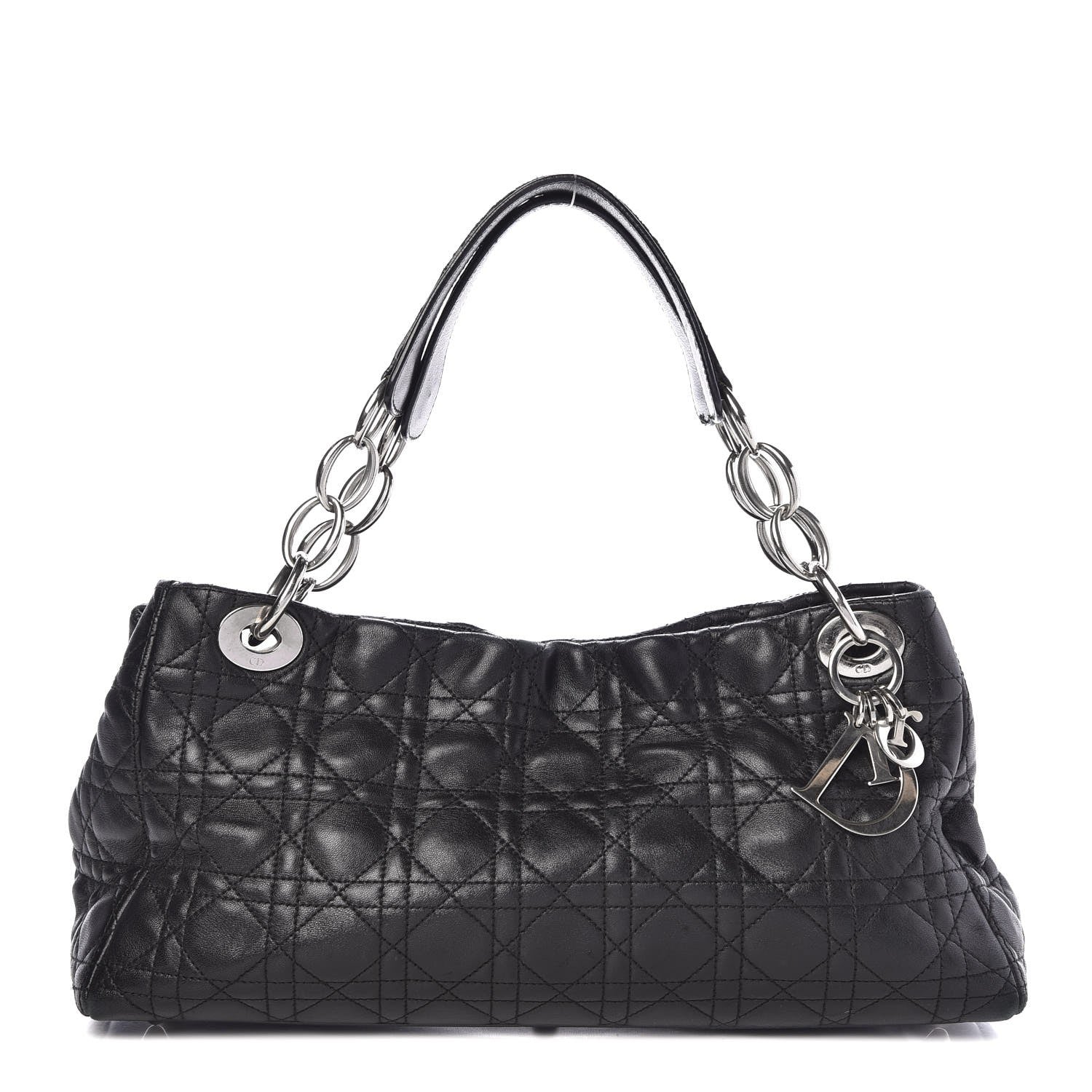 Christian Dior Lambskin Cannage Lady Dior Shoulder Bag Black 1 of 12