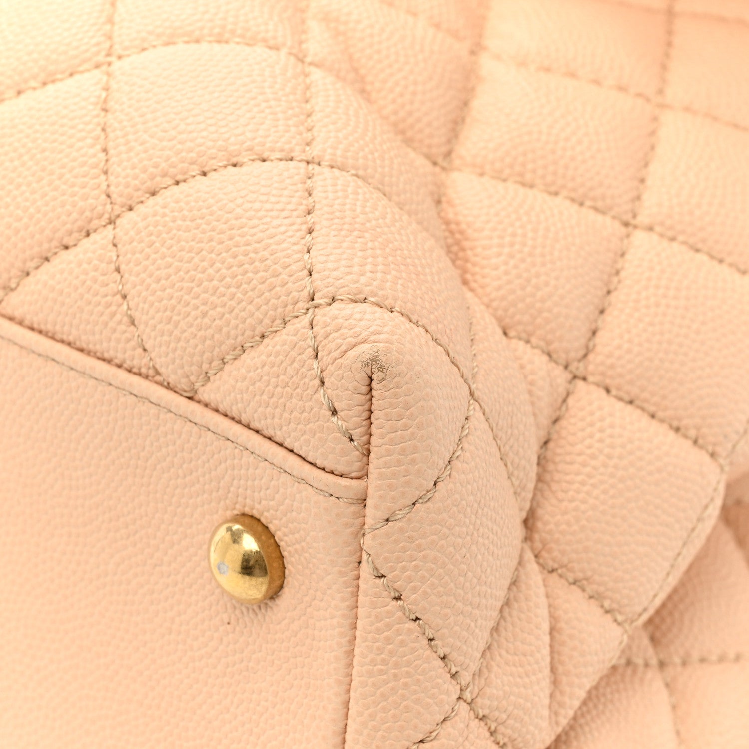Chanel Caviar Quilted Medium Coco Handle Flap Light Beige 15 of 20