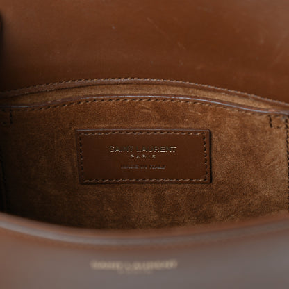 Saint Laurent Smooth Calfskin Small Monogram Université Shoulder Bag Dark Beige 6 of 8