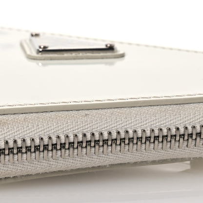 Prada Spazzolato Mini Triangle Chain Crossbody Pouch White 10 of 18