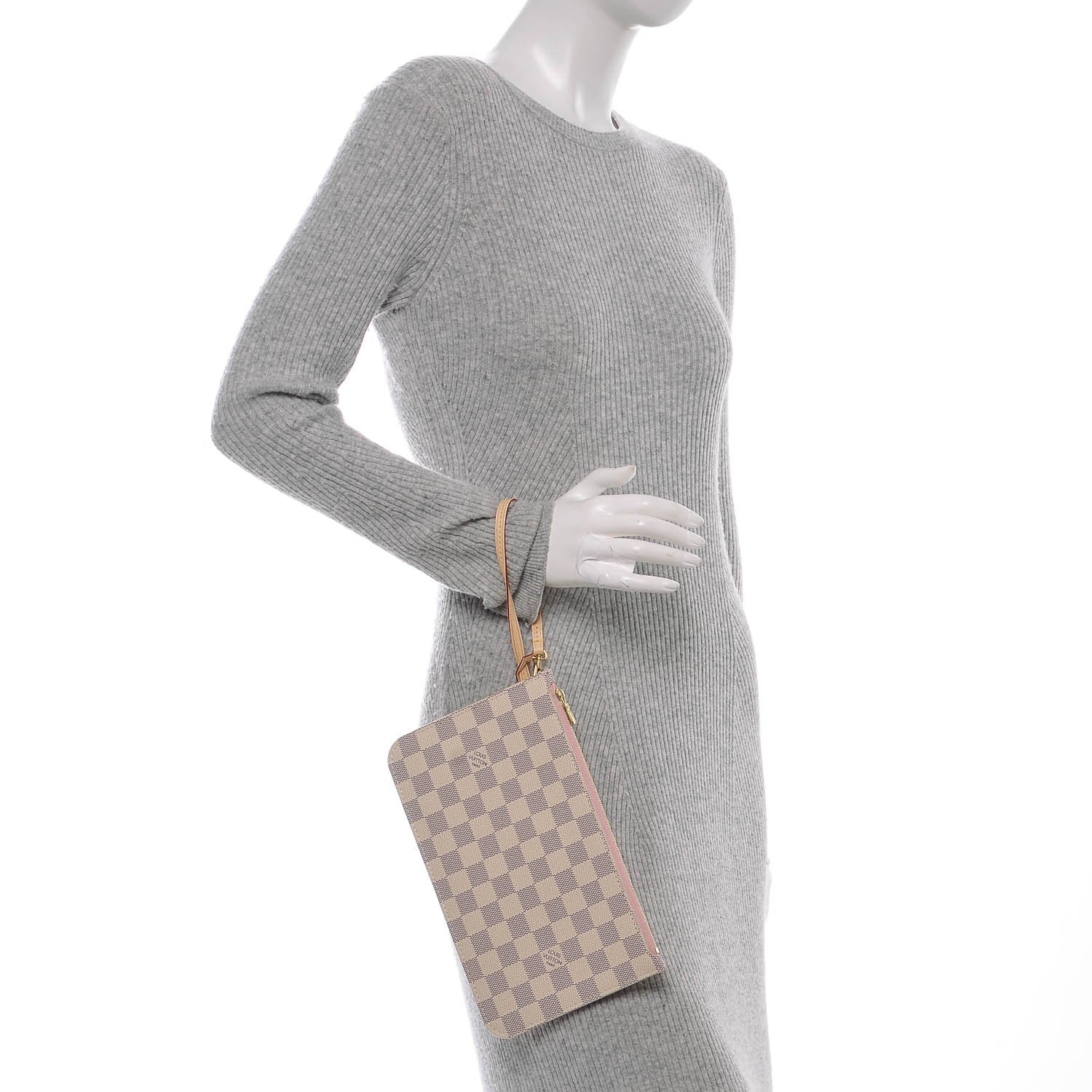 Louis Vuitton Damier Azur Neverfull MM GM Pochette Rose Ballerine 2 of 6