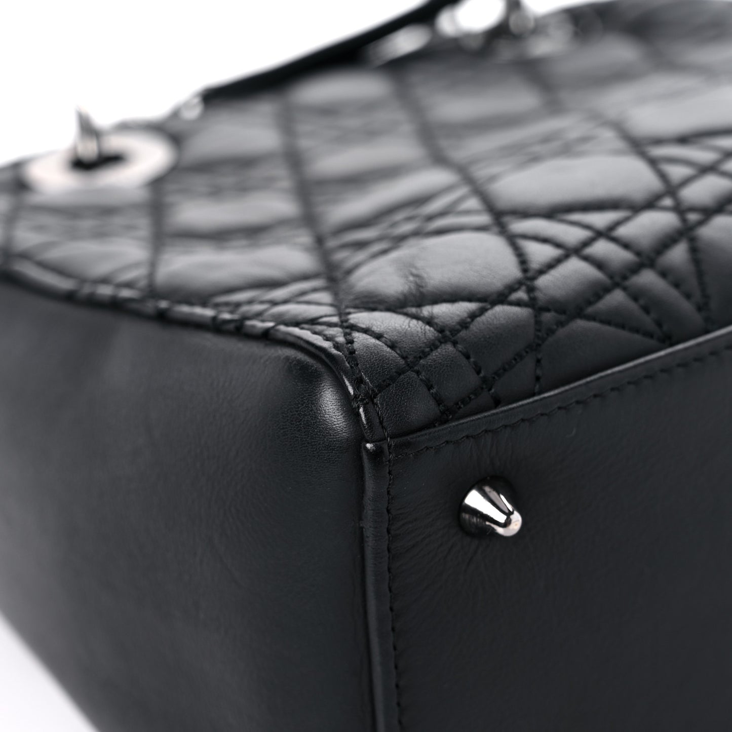 Calfskin Cannage Medium Anselm Reyle Lady Dior Black