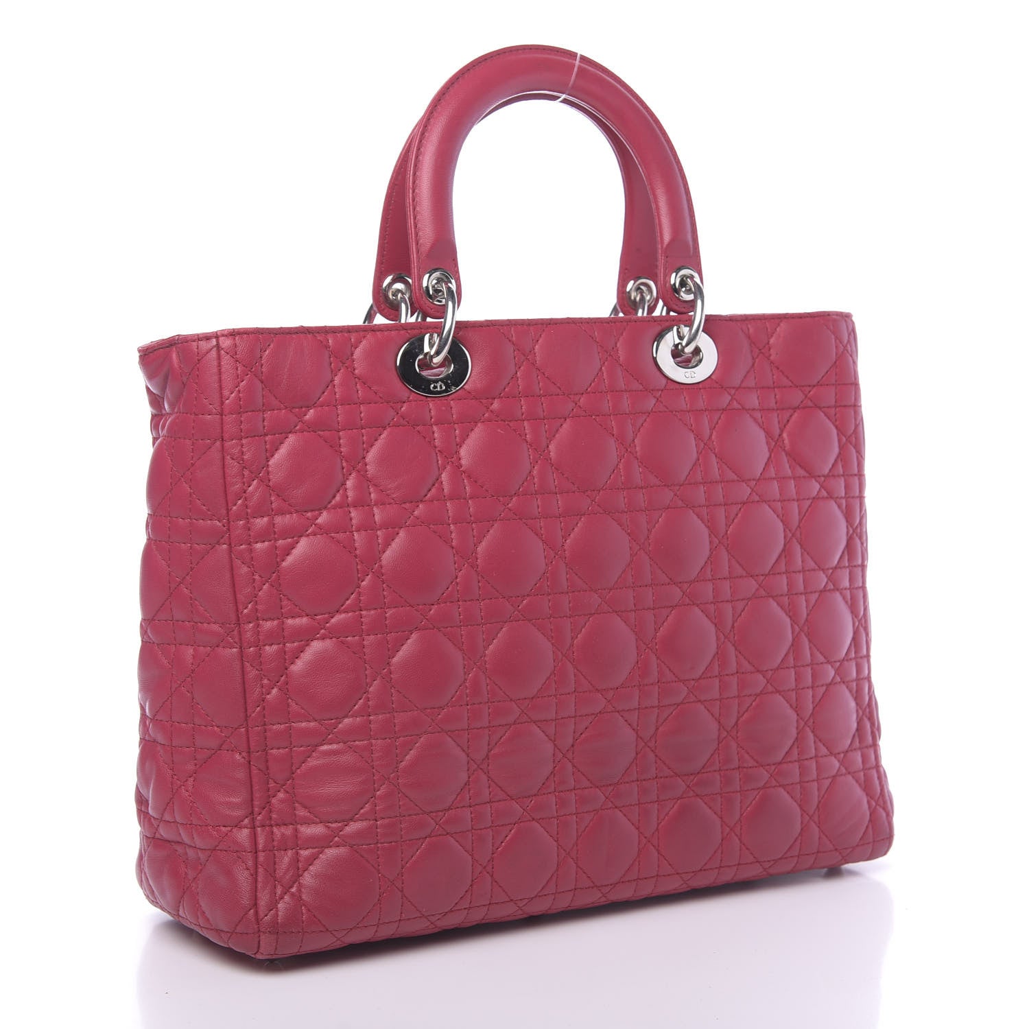 Christian Dior Lambskin Cannage Large Lady Dior Pink 3 of 13