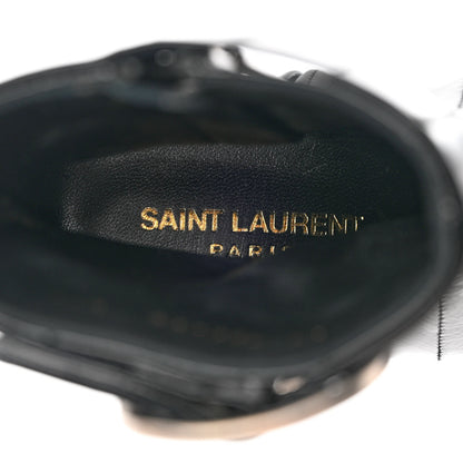Saint Laurent Shiny Eel Joplin Buckle Booties 37.5 Black 7 of 12