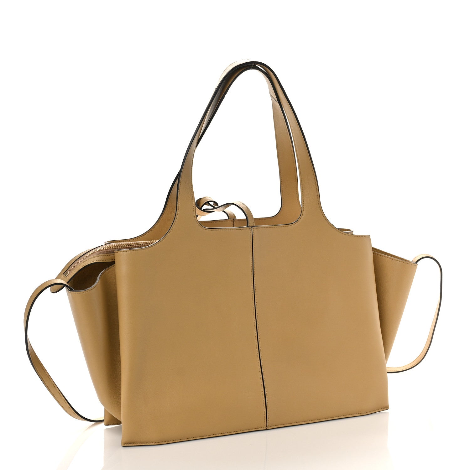 Celine Supple Natural Calfskin Medium Tri-Fold Bag Blonde 3 of 10