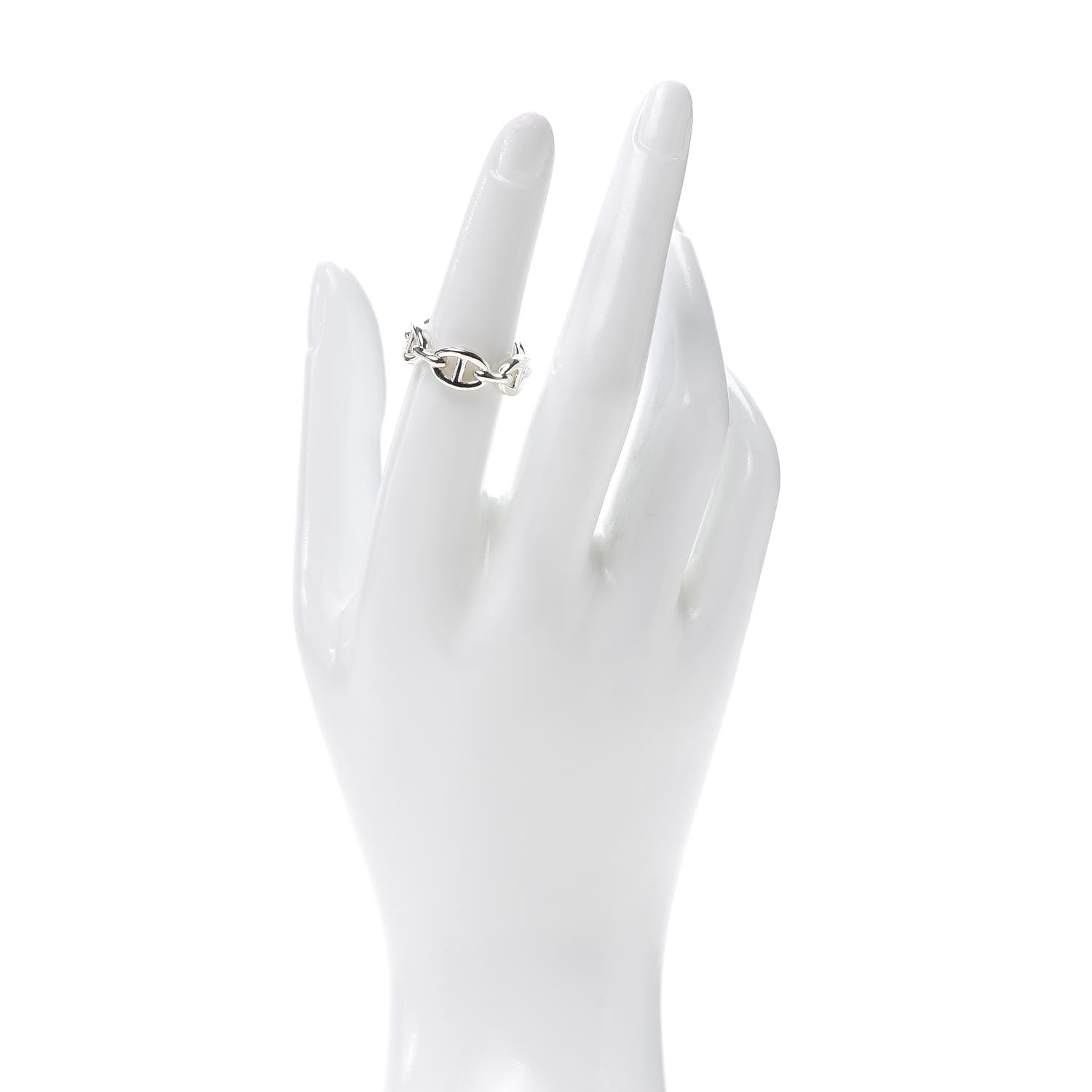 Hermes Sterling Silver PM Chaine d'Ancre Enchainee Band Ring 52 6 2 of 7