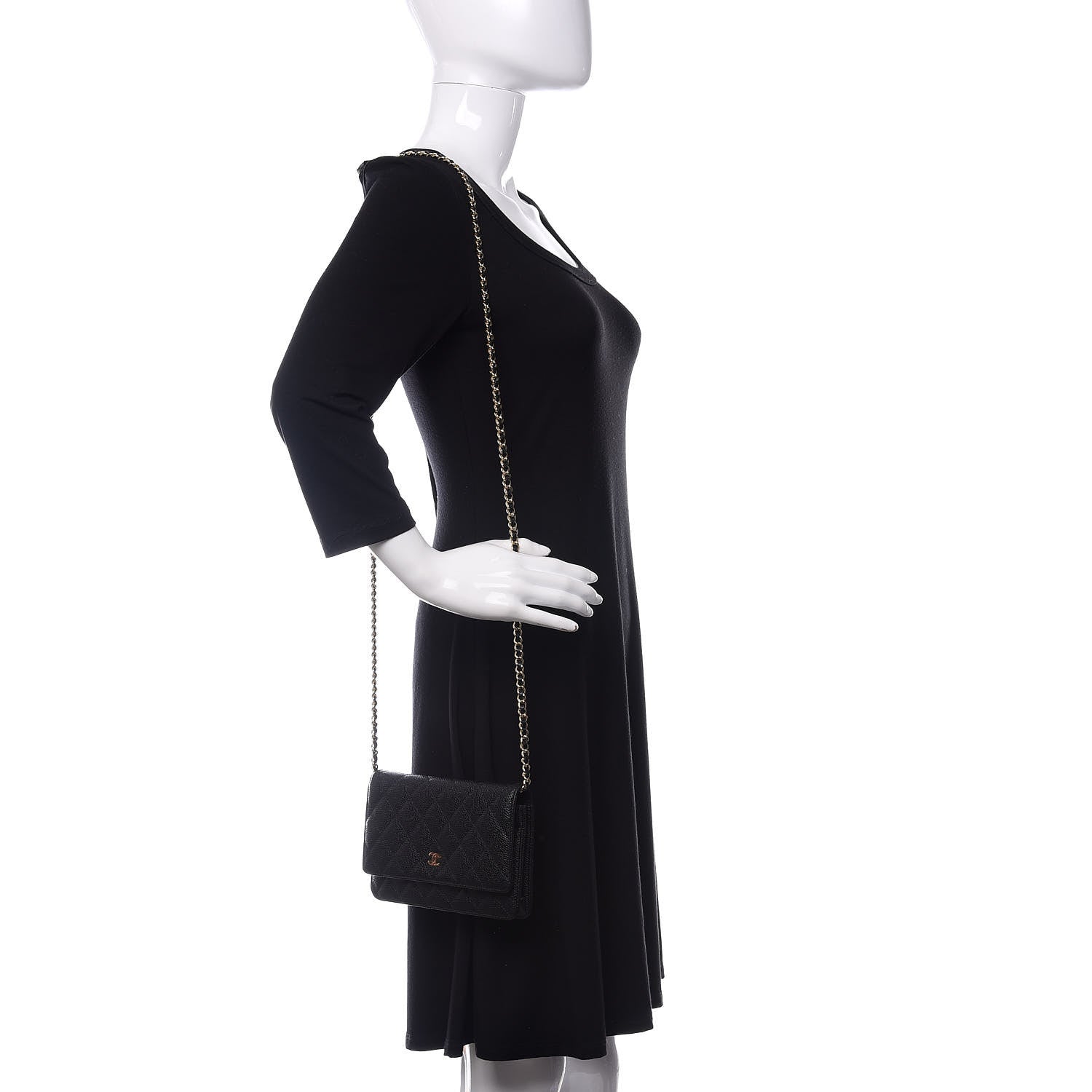 Chanel Caviar Quilted Wallet On Chain WOC Black 2 of 12