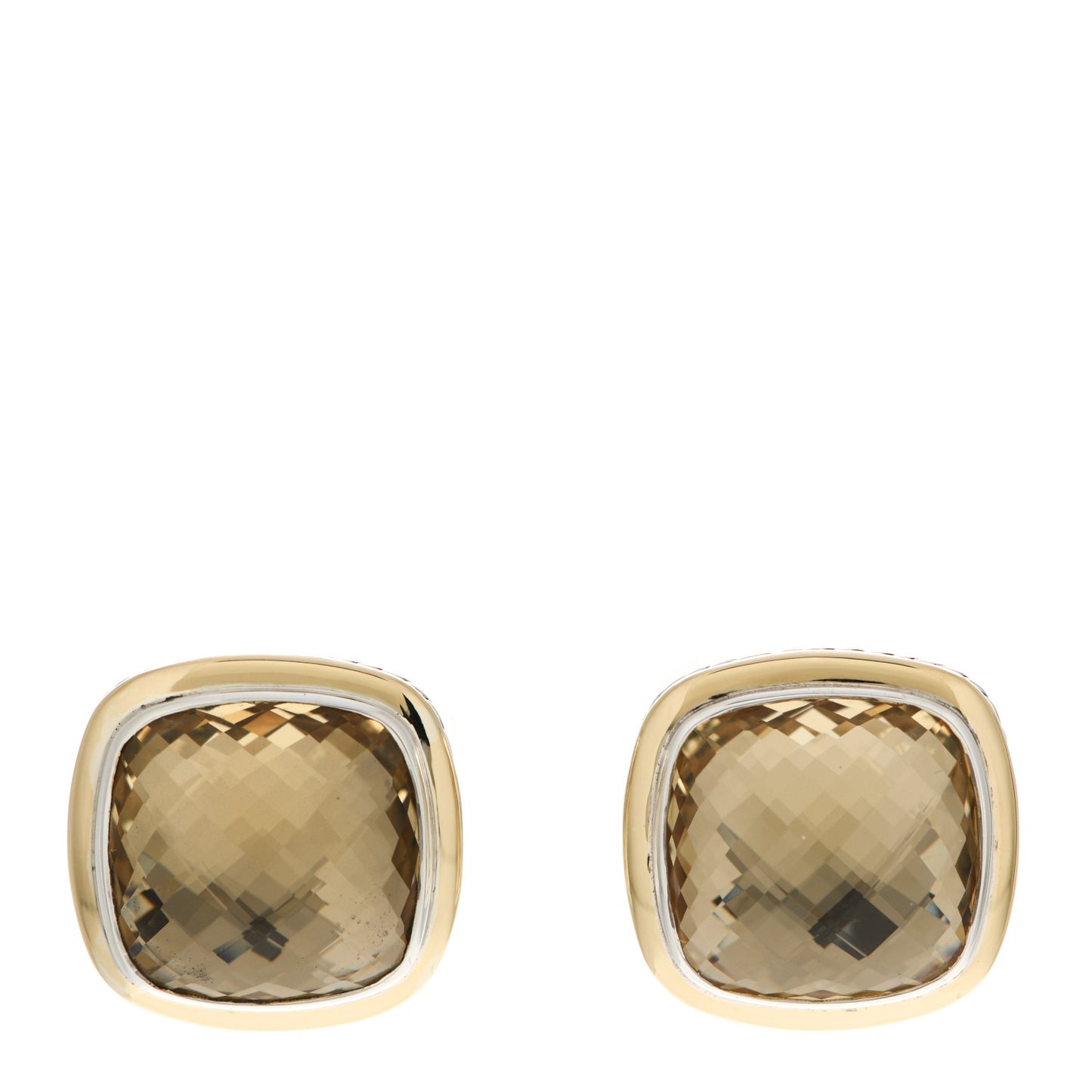Sterling Silver 18K Yellow Gold Citrine 14mm Albion Earrings