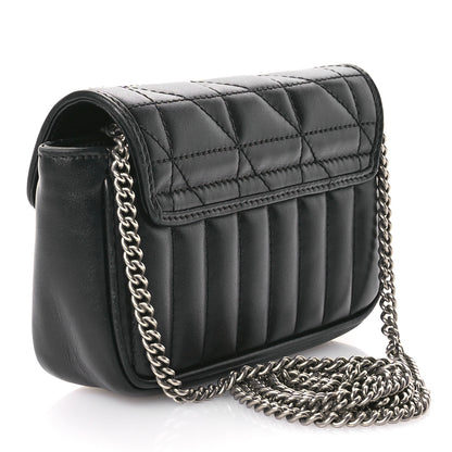 Gucci Calfskin Matelasse Aria Super Mini GG Marmont Shoulder Bag Black 3 of 10