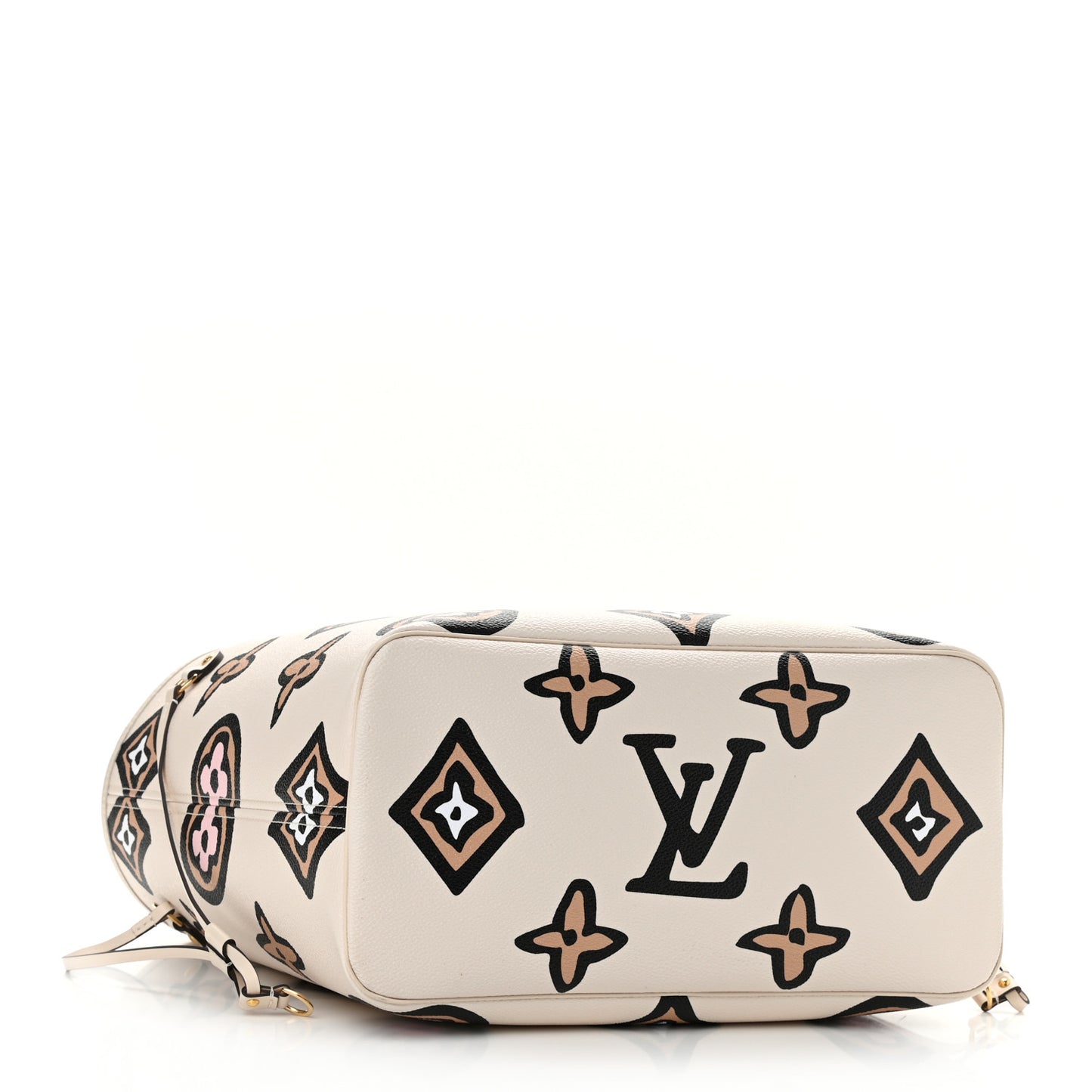 Monogram Giant Wild At Heart Neverfull MM Creme