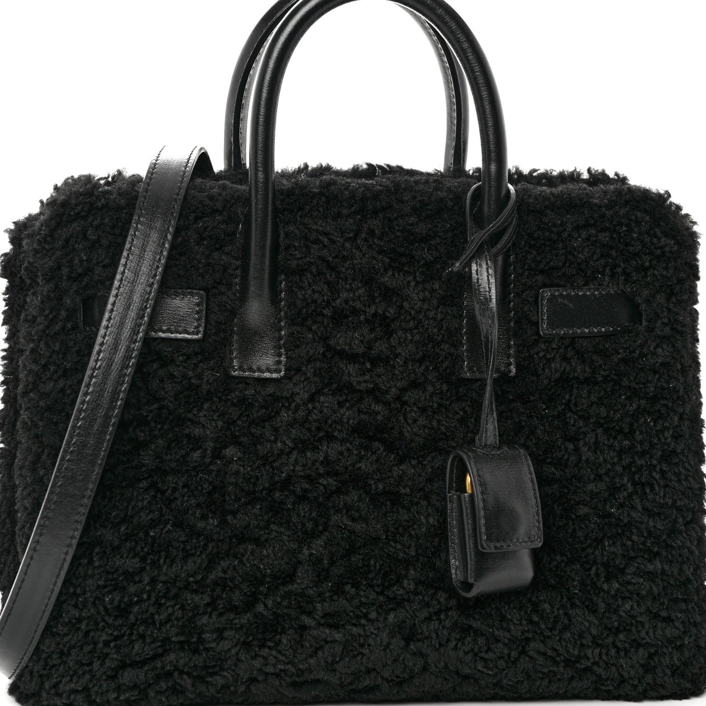 Shearling Nano Sac De Jour Black