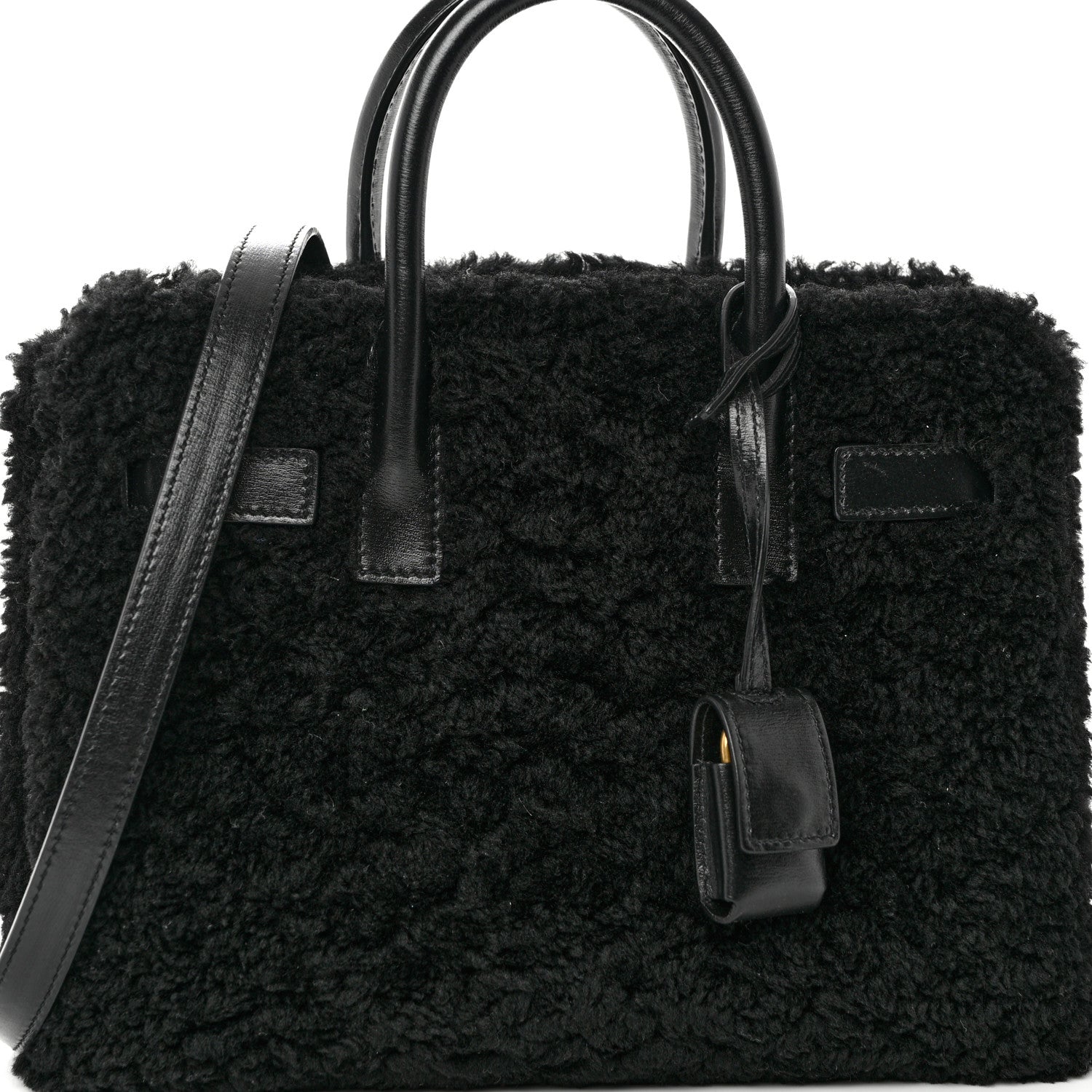 Saint Laurent Shearling Nano Sac De Jour Black 6 of 8