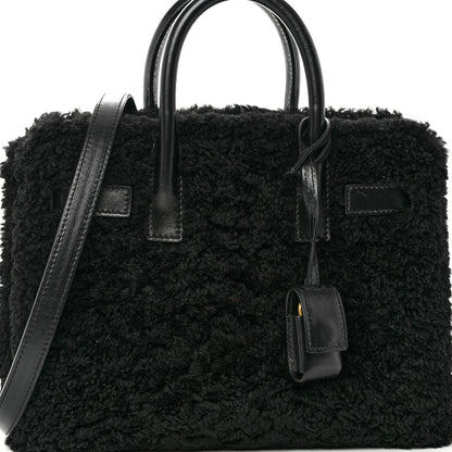 Saint Laurent Shearling Nano Sac De Jour Black 6 of 8