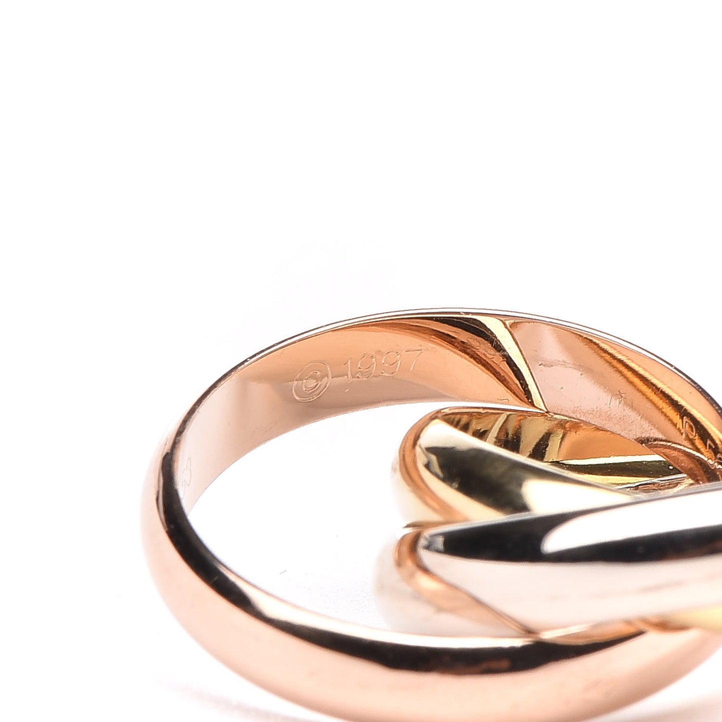 18K Pink Yellow White Gold Classic Trinity Ring 53 6.25