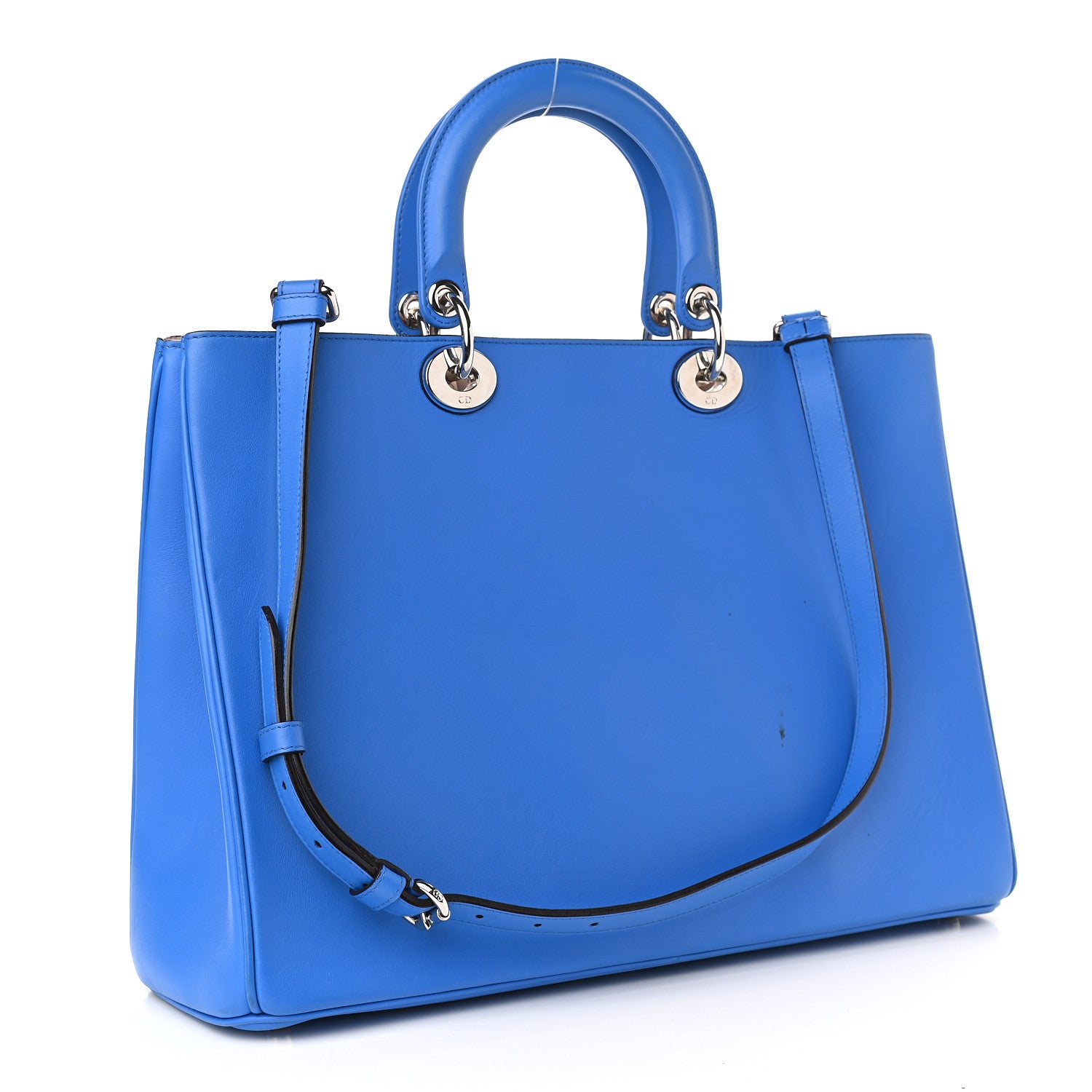 Christian Dior Smooth Calfskin Large Diorissimo Tote Blue 4 of 13
