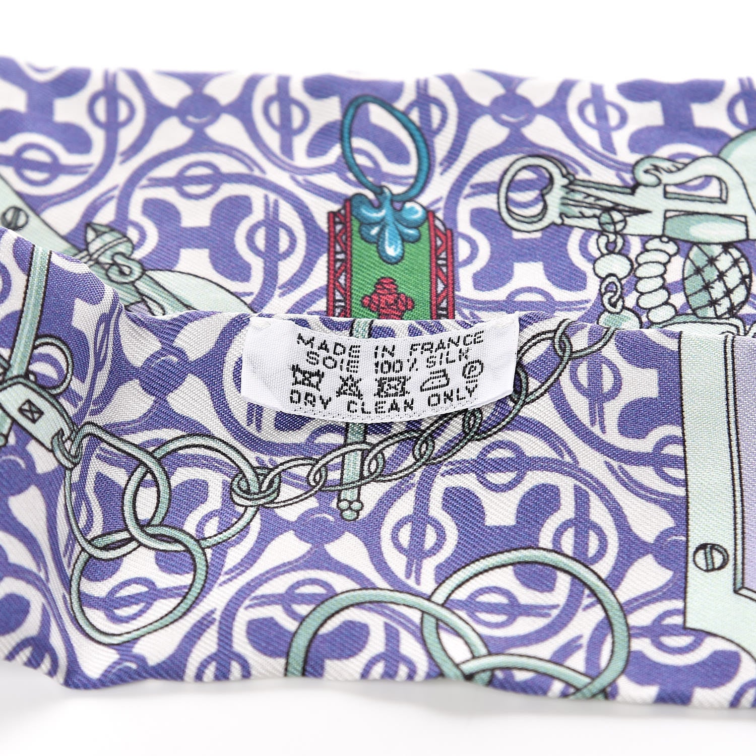 Hermes Silk Mors Et Gourmettes Remix Twilly Parme Vert Mauve 3 of 4