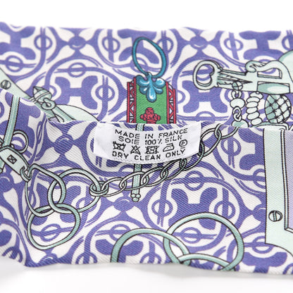 Hermes Silk Mors Et Gourmettes Remix Twilly Parme Vert Mauve 3 of 4