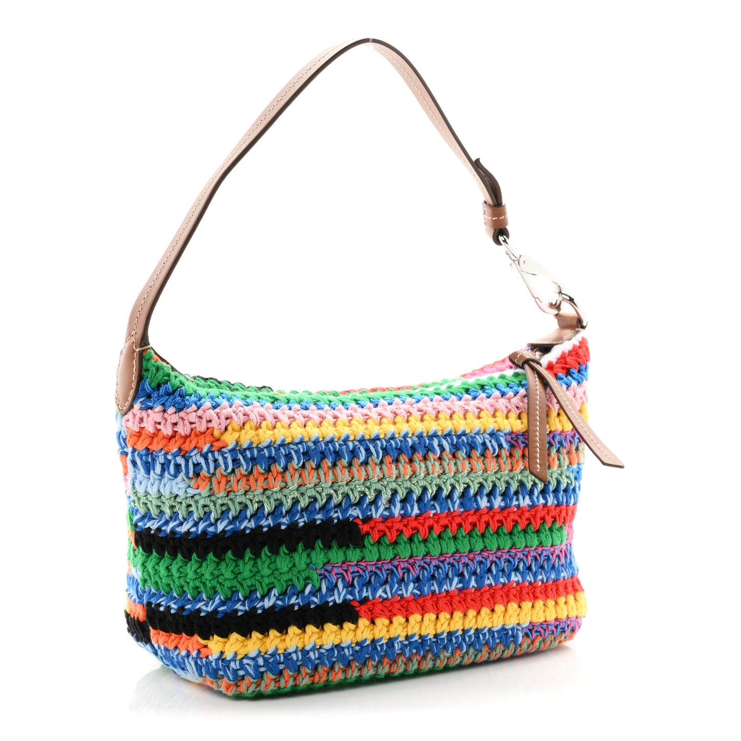 Fabric Crochet Pouch Multicolor