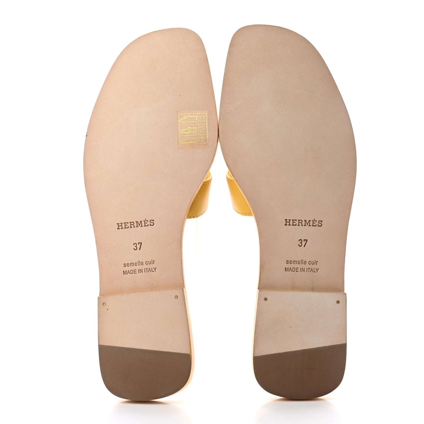 Box Calfskin Oran Sandals 37 Jaune Citron
