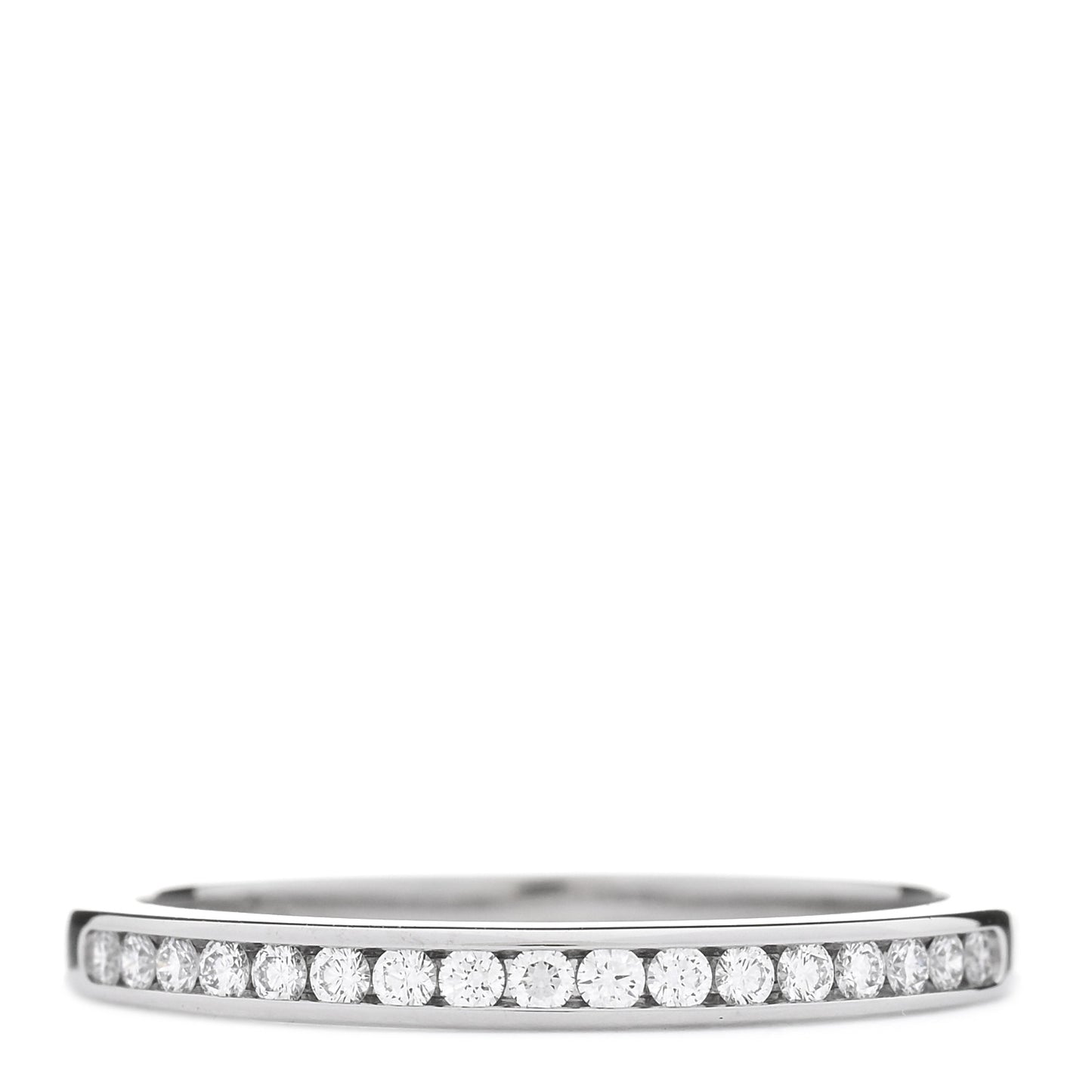 Platinum Diamond .17ctw 2mm Half Circle Wedding Band Ring 56 7.5