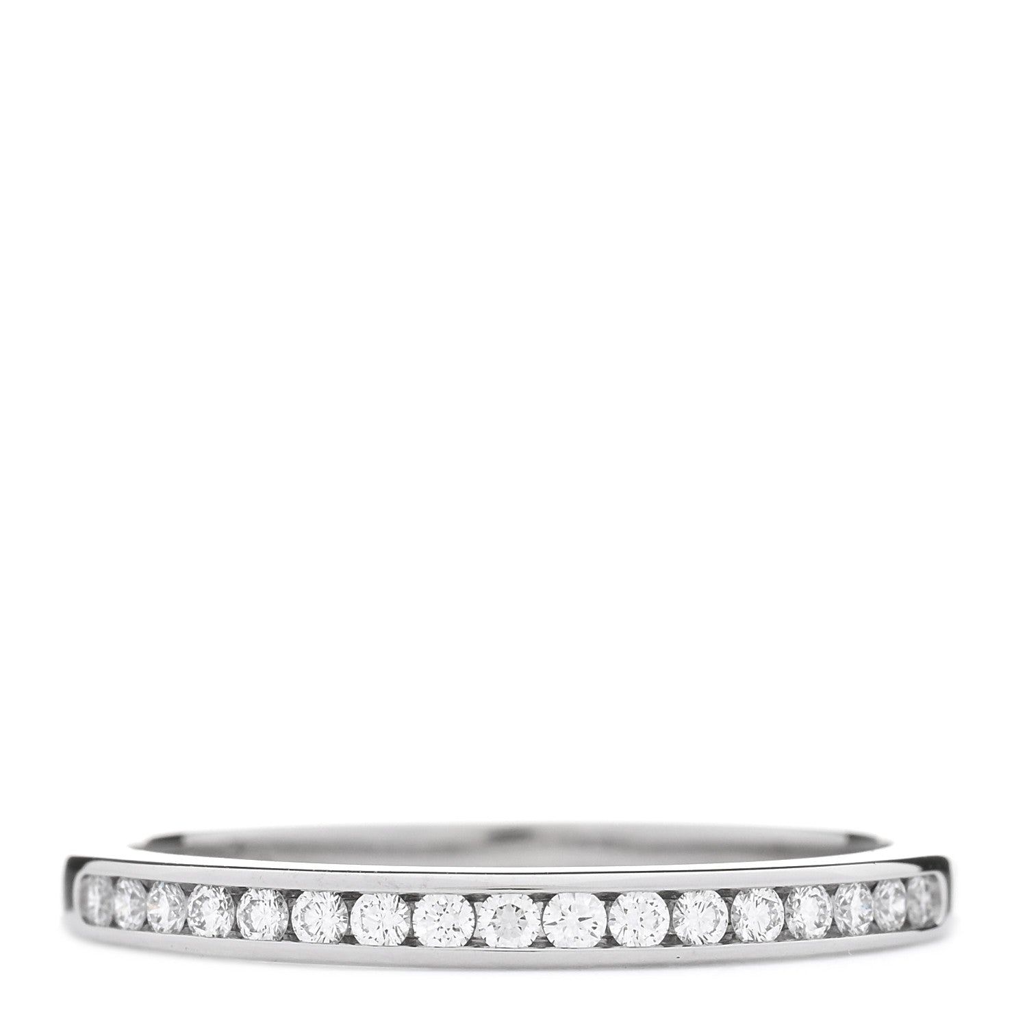 Tiffany Platinum Diamond .17ctw 2mm Half Circle Wedding Band Ring 56 7.5 1 of 5