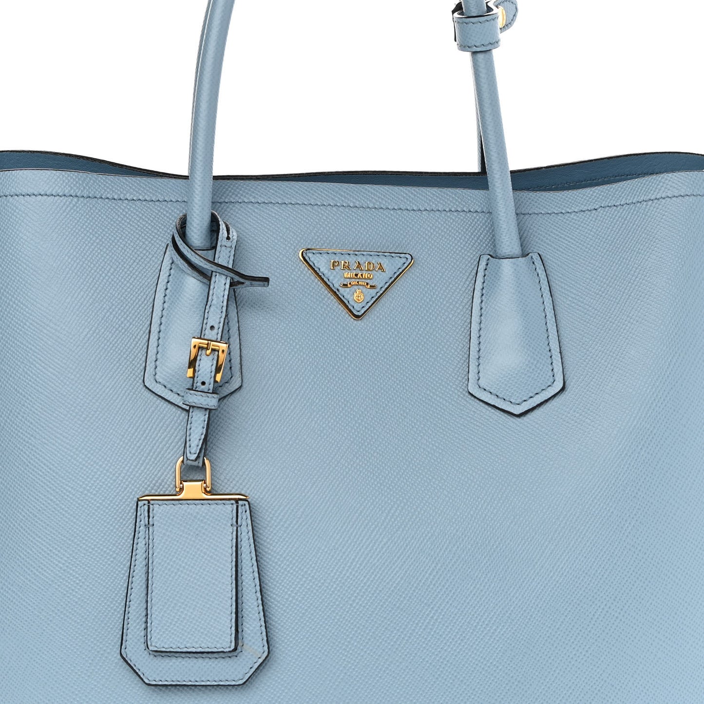 Saffiano Cuir Medium Double Bag Astrale Blue
