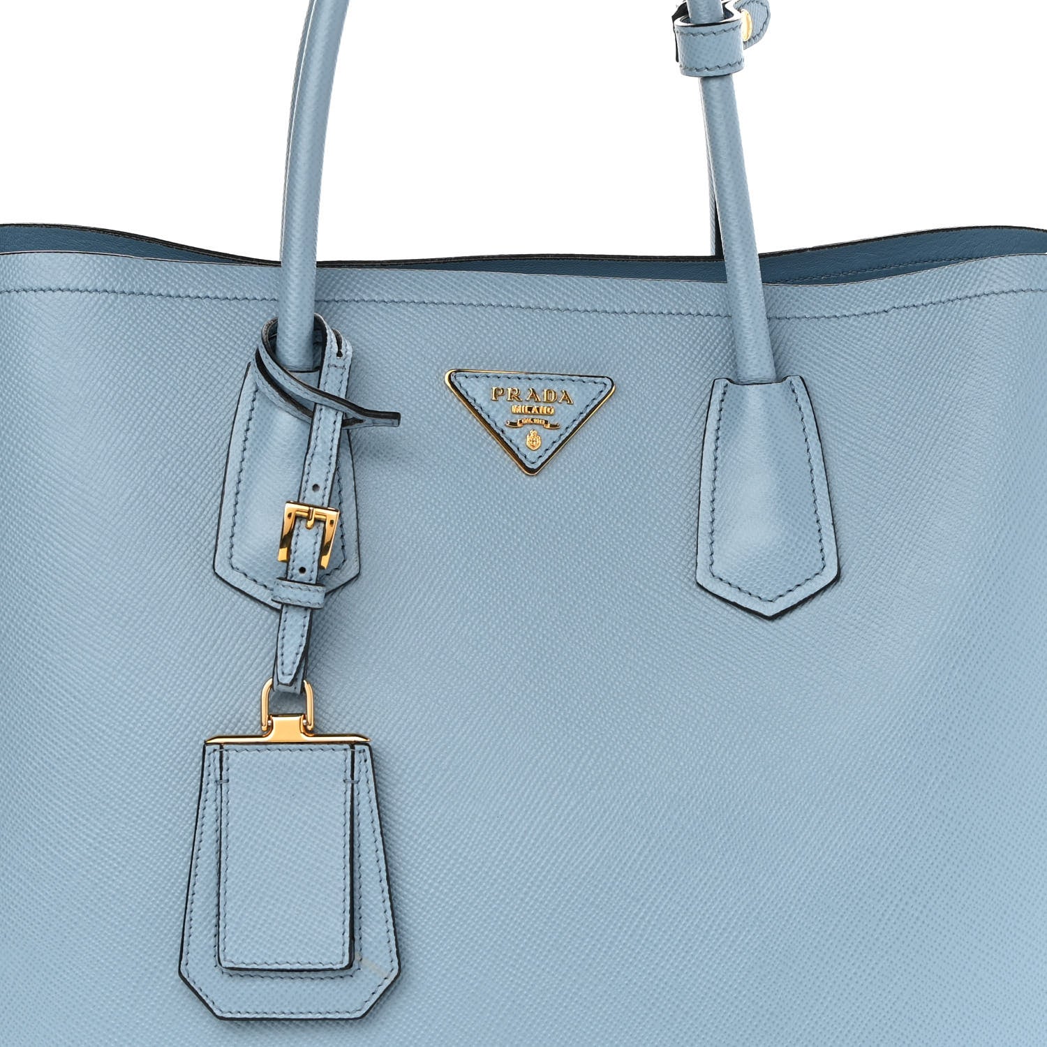 Prada Saffiano Cuir Medium Double Bag Astrale Blue 8 of 9