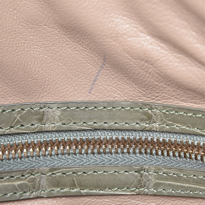 Valentino Garavani Alligator Oversized Rockstud Zip Wristlet Pouch Green 7 of 13