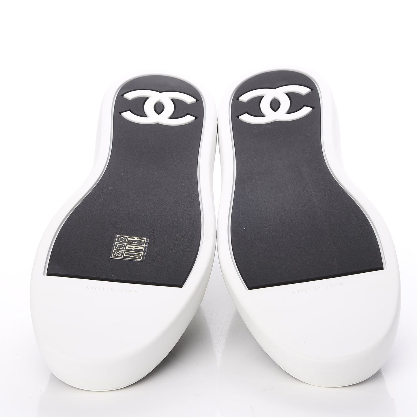Calfskin CC Sneakers 39 Black White
