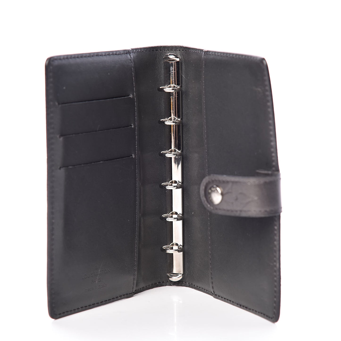 Mat Monogram Small Ring Agenda Cover Black