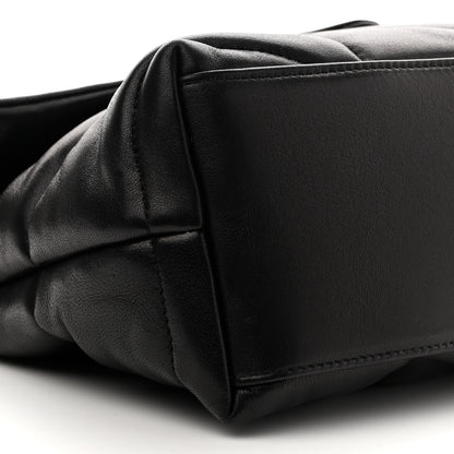 Saint Laurent Lambskin Quilted Small Loulou Puffer Monogram Chain Satchel Black 8 of 9