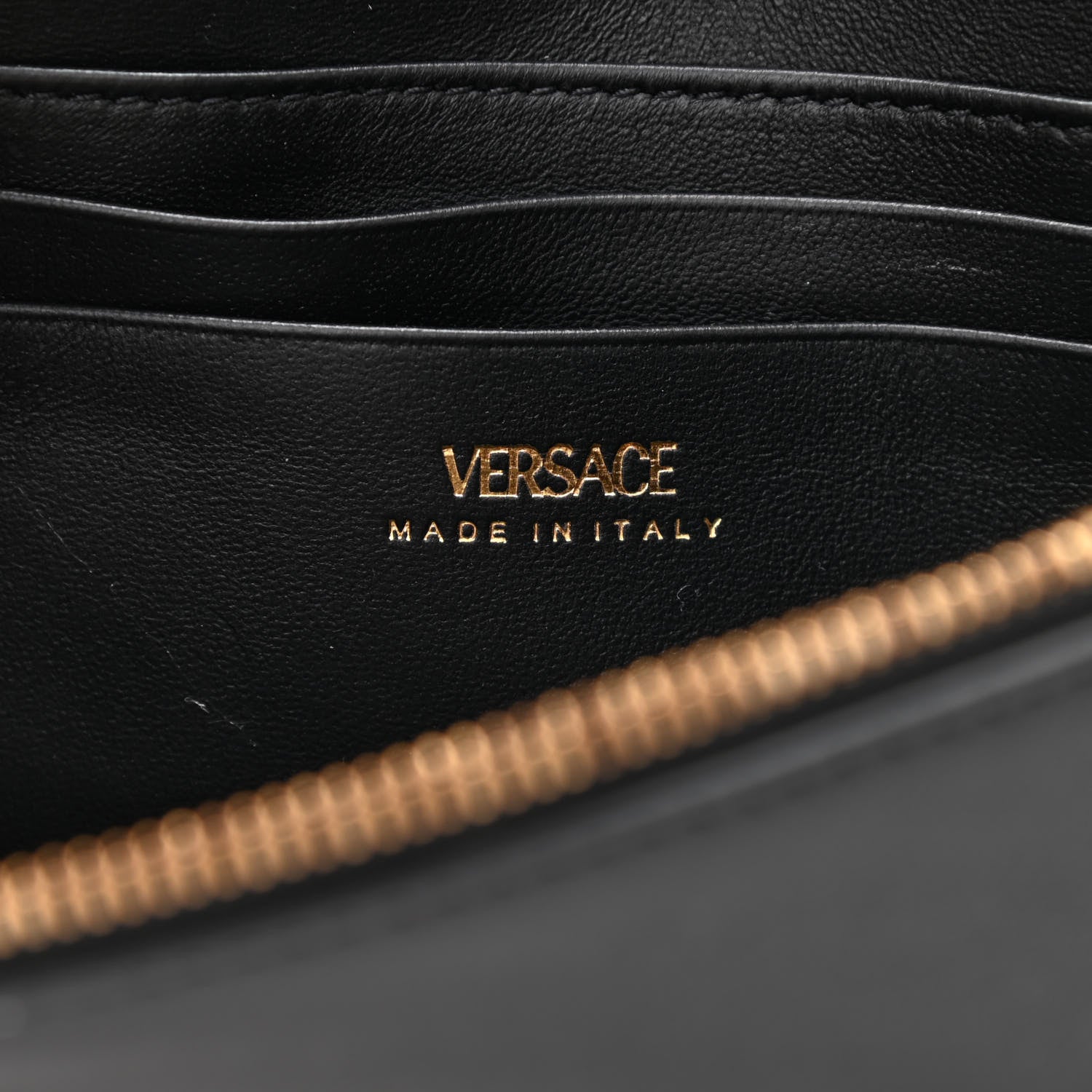 Versace Vitello Virtus Wallet on Chain Black 6 of 7