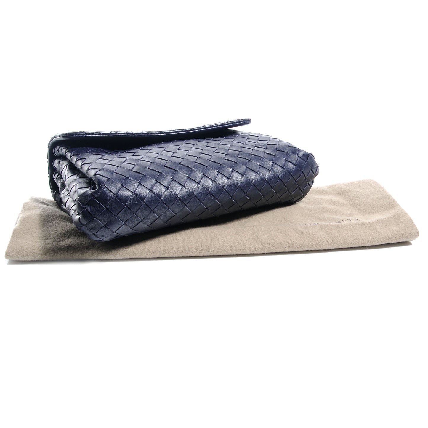Woven Intrecciato Flap Clutch Ink