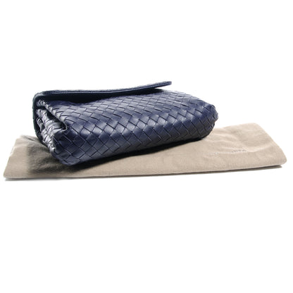 Bottega Veneta Woven Intrecciato Flap Clutch Ink 4 of 8