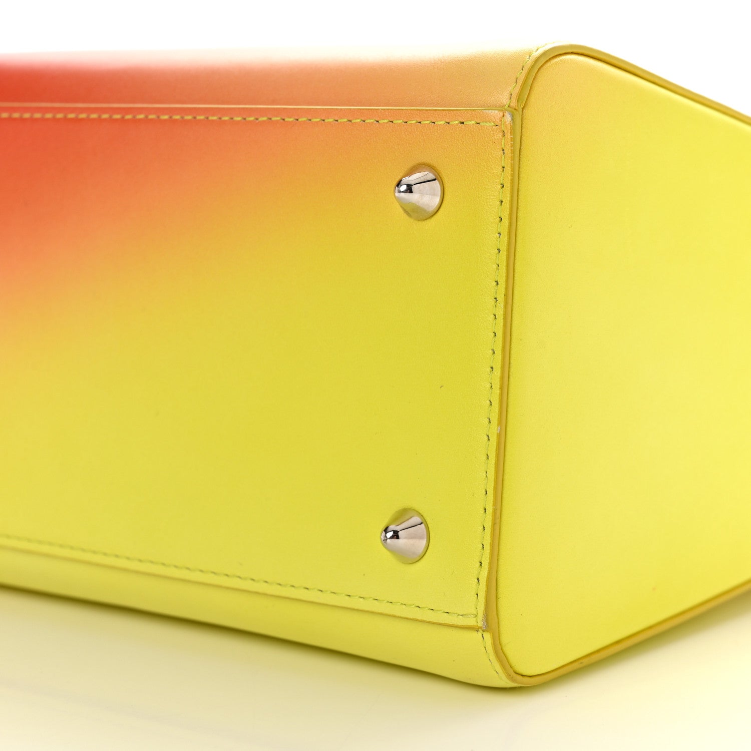 Christian Dior Box Calfskin Gradient Medium Lady Dior Yellow Orange 10 of 11