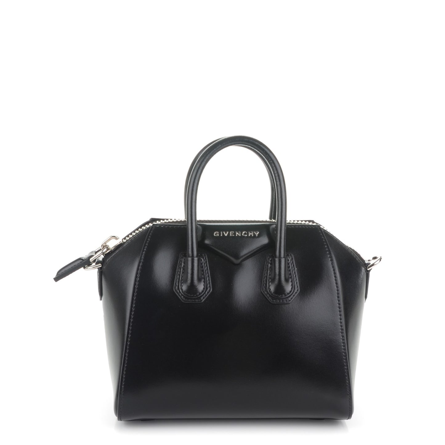 Shiny Lord Calfskin Mini Antigona Black
