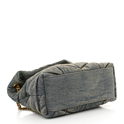 Saint Laurent Denim Quilted Small Loulou Puffer Monogram Chain Satchel Blue Cinnamon 4 of 12