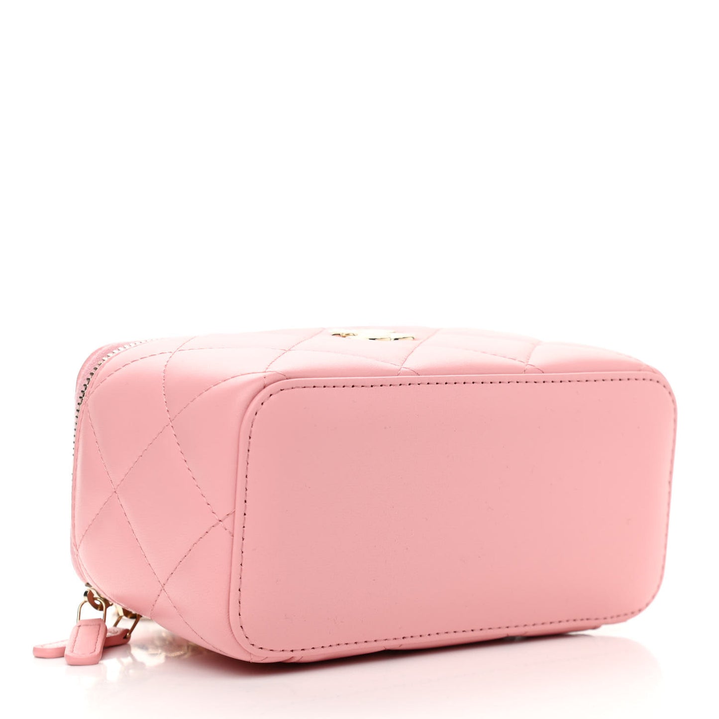 Lambskin Resin Elegant Chain Vanity Case Pink