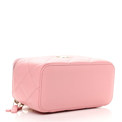 Chanel Lambskin Resin Elegant Chain Vanity Case Pink 4 of 11
