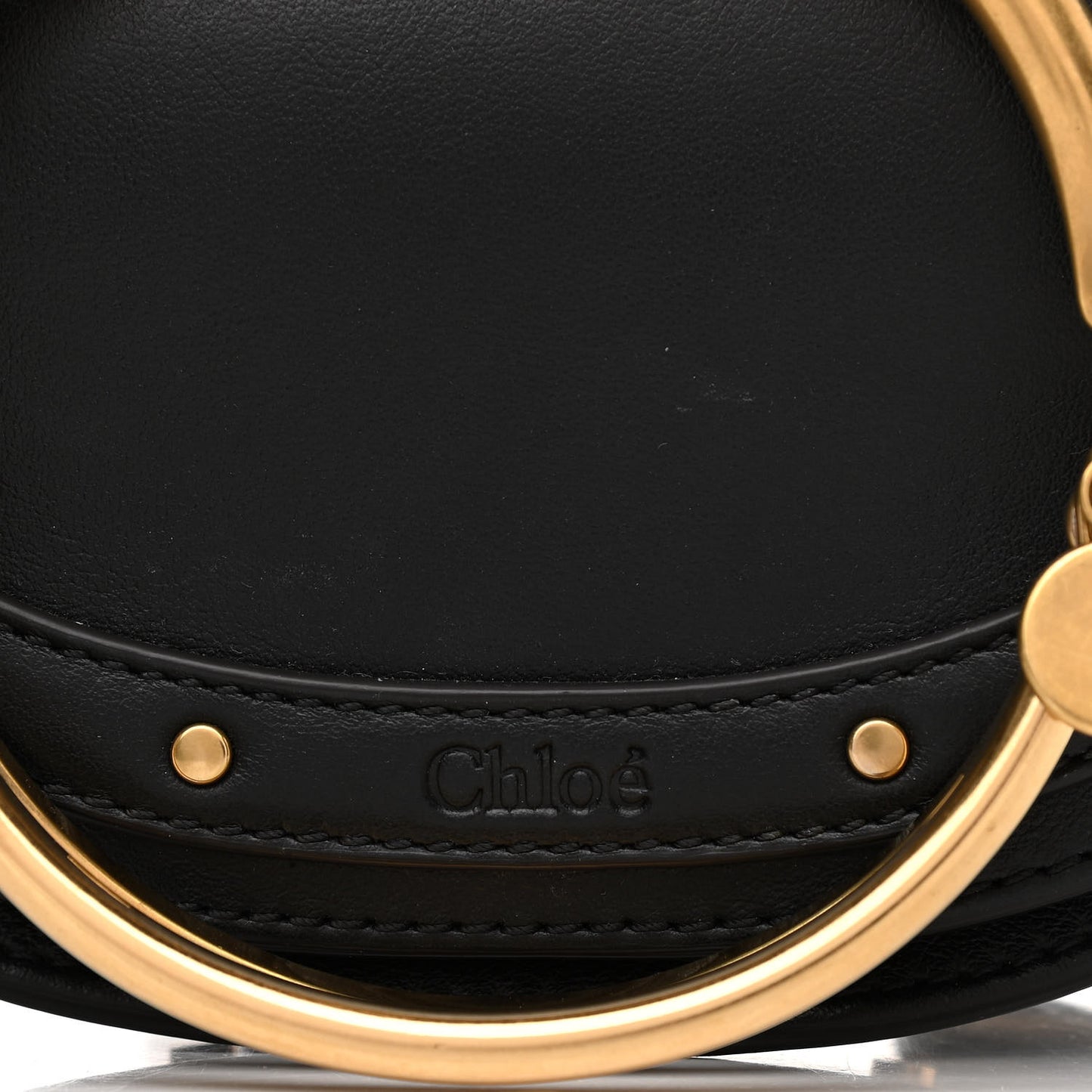 Calfskin Small Nile Bracelet Minaudiere Bag Black