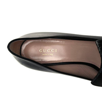 Gucci Malaga Kid GG Marmont Fringe Platform Loafer Pumps 39.5 Black 9 of 11